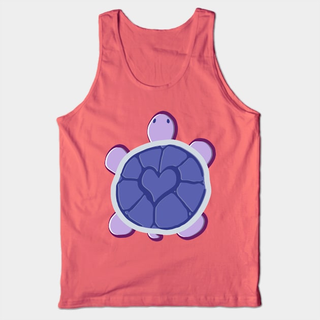 Purple Heart Turtle Tank Top by saradaboru